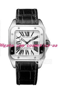 Новые горячие продажи для мужчин 44 мм W20107 из нержавеющей стали с кожаным ремешком Роскошные серебряные и золотые наручные часы с рамкой мужские автоматические механические часы