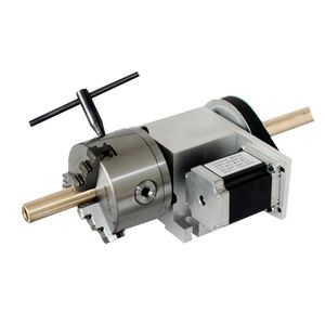 NEMA23 Stepper Motor (6: 1) K5M-6-80 4 Kiefer Chuck 80 mm CNC 4. Achse A Aixs Drehachse