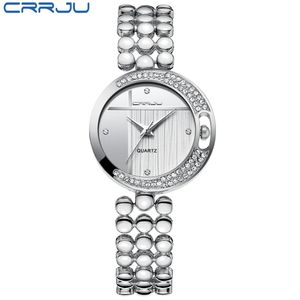 Mode Women Watches Crrju Top Brand Luxury Star Sky Dial Clock Luxury Rose Gold Women's Armband Quartz Wrist Watches Relogio Trevlig klocka