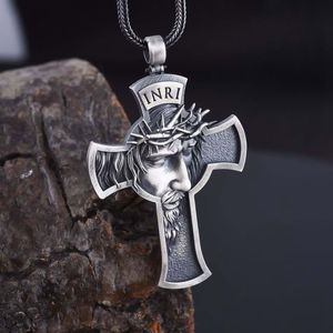 Religious Metal Cross Necklaces Pendants Women Stainless Steel Silver Black Choker Men Jewelry