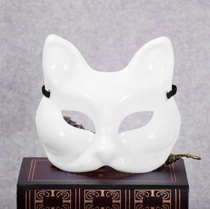 Em branco raposa rosto máscara cosplay decoração diy festa feitos artesanal festa seminted branco sexy máscara mascarada máscaras blanks gb442