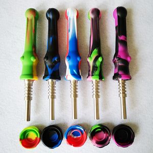 Tubo di silicone da 14 mm in acciaio inossidabile punta nector collector silicone tampone dab contenitore nc collettori tubi tubo