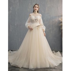 Dreaming Boho Juliet Long Sleeves Princess Wedding Dresses 2020 Nude Embroidery Pleated Draped Berta Wedding Dress Reception Bridal Gowns