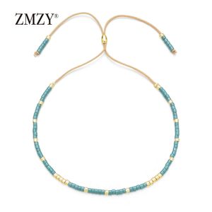ZMZY Boho Mehrfarbige Miyuki-Armbänder für Frauen, niedliche Mini-Delica-Perlen-Armband, Schmuck, verstellbares Seil-Kettenarmband, Femme