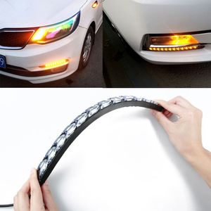 Hot Car LED DRL Vrid Signal Ljusremsor Vattentät Dagsljus Running Frash Flow Tube Flexibel Strip Warnning Arrow DRL Lampa 2PCS