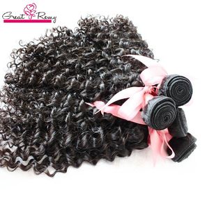 SALE Deep Curly Wave Bundles Hair Weft Weave 100% Brasilianska peruanska malaysiska Indian Virgin obearbetade Remy Human Hair Extensions Greatremy 3st/Lot