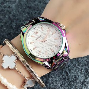Модный бренд часы женщины девушка стиль металл стальной браслет Кварцевые наручные часы M98