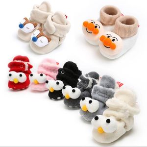 Winter warme Baby-Laufschuhe für Babys, Cartoon-Tier-Schuhe für Mädchen, Jungen, drinnen, weiche Plüschstiefel, Fleece-Strick-Kleinkindschuhe