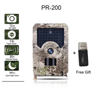 PR-200 jaktkamera 0.8S Trigger Time 110 grader PIR Sensor Wide Angle Infrared Night Vision HD-kameror Scouting