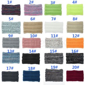 Knitted Ponytail Headband 20 Colors Women Winter Ear Warm Headwear Elastic Hairband Wide Head Wrap Hair Accessories DC171