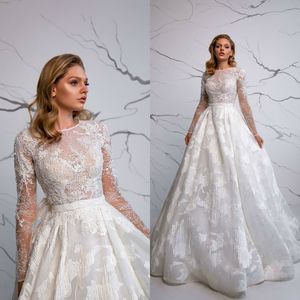 2020 Eva Lendel Sexy Wedding Dress Illusion Bodice Long Sleeve Bridal Gown Applique Lace Wedding Dress