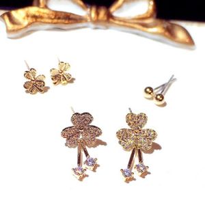 Modische Luxus-Designer-Ohrstecker mit super glitzerndem, funkelndem Diamant und Zirkon-Blume für Damen und Mädchen, 6-teiliges Set