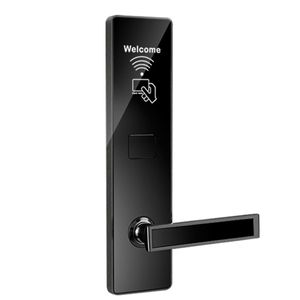 Digital Keyless Electronic Code Card Access Control Door Lock Stainless Steel Lock Security Hotel - Svart