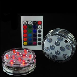 New SMD 5050 10 LED Submersible Candle Lamp Remote Control Multicolor Floral Vase Base Waterproof Light Wedding Birthday Party Decoration