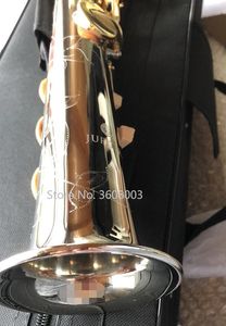 Sassofono soprano Jupiter JSS -1100SG (nichel e oro) Chiave SOL alta SI bemolle Sax con due manici Spedizione veloce