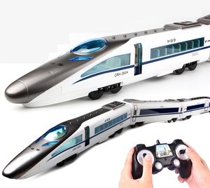 SY 2.4G RC High Speed Rail Train Toys, Remote Electric Open Door, 1.14M Super Big, 2 Headed Two-way Drive, Sound& LED Lights, Kid Gifts, USEU