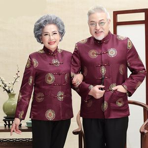 Nyår Vårfestival Steg Slitage Tunika Traditionell kinesisk Tang Suit För Män och Kvinnor Topp Långärmad Retro Kostym