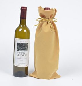 200 st 5Colors Fannelette Wine Bottle Bags Champagne Wine Blind Packaging Presentväskor Jul Bröllop Middagsbord Dekorera