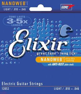 1 Set Elixir 12052 Guitar Nanoweb Nickel Plated Electric guitar strings 010-0.46
