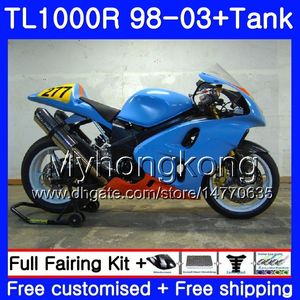 +タンク用スズキSRAD TL1000R 1998 1999 2000 2001 2002 2003 304hm.68 TL 1000R TL1000 R TL 1000 R 98 99 00 01 02 02 03フェアリングホットライトブルー