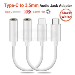 Typ-C till 3,5 mm hörlurkabeladapter USB 3.1 Typ C Man till Aux Audio Female Jack för Type-C-smarttelefon DHL