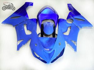 Gratis Custom Chinese Fairings för 2005 2006 Kawasaki Ninja ZX6R ZX636 ZX 6R 05 06 ZX-6R Blue Aftermarket ABS Fairing Kits TV9