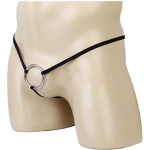 Gorące męskie 6 cm Cock Metal Ring Stringi Open Crotch G-String Majtki Tangas Męska Gejowa Bielizna Sexy Jockstraps Erotyczne Bielizna Zabawki SH190726