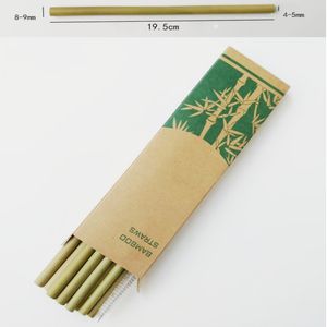 Nowe bambusowe słomki Zestawy wielokrotnego użytku Eco Friendly Handcrafted Natural Bamboo Słomki do picia i szczotka do czyszczenia
