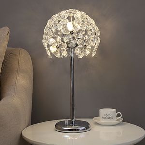 flower design crystal table lamp modern gold silver lighting AC110V 220V living room bedroom lights