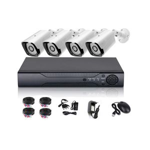 Cctv Kamera Kablosu toptan satış-4CH CCTV Kamera Kiti Açık P Full HD Güvenlik Kamera Sistemi için güç kaynağı video kablosu dahil