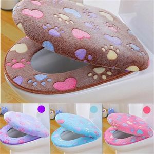 Bathroom Toilet Seat Cover Set Thicken Soft Coral Universal Zipper Toilet Case Warm Waterproof WC Potty Cover Closure Design Kid
