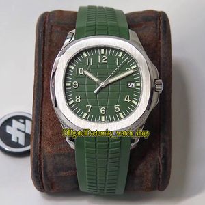ZF Top version Aquanaut 5168G-010 Green Dial Cal 324 SC Automatic Mechanical 5168 Mens Watch Sapphire Steel Case Rubber Luxury Spo269O