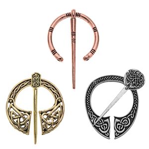 New Fashion Antique Copper & Silver Vintage Womens Scarf Brooch Clip Cardigan Sweater Lapel Round Pins Brooches Jewelry Gifts for Girl Women