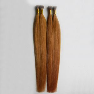 Queratina Fusão Vara I DICA Extensões de Cabelo Humano Virgem Cabelo Liso Queratina Fusão Pré Ligado Extensões de Cabelo Da Ponta Do Prego 30 Auburn Brown