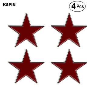 Red Star Lapel Pin Badge Lapel Pin Flag badge Brooch Pins Badges 4PC