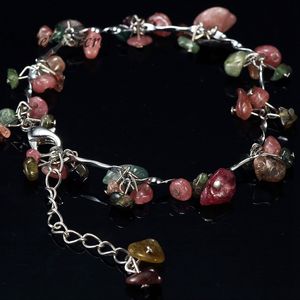 Fashion-Real Natural Healing Stones Tourmaline Bead Bracelet DIY Fine Jewelry B004