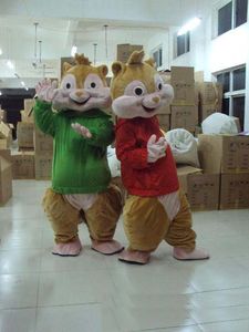 2019 vendas fantasia de mascote Fábrica quente Alvin e Chipmunks Adulto szie transporte Fancy Dress Partido Outfit gratuito