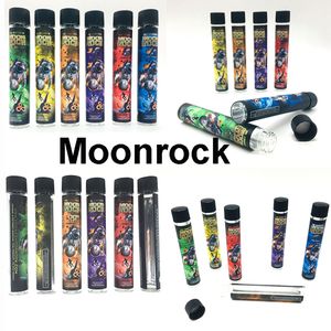 Moonrock Lege Fles Pre-Roll-gewrichten Cork Buizen Glazen Buis Pre Roll Verpakking Container Vape Cartridges E-Sigaret Rolling Stickers Labels