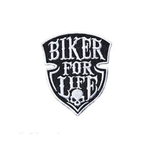 BIKER FOR LIFE MC Club Вышивка патч передний Размер для одежды Утюги На аппликация Бесплатная доставка