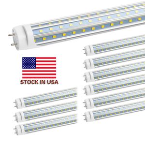 Lagerbestand in den USA + 4 Fuß LED-Glühbirne, 4 Fuß LED-Röhre, 60 W, T8-Leuchtstofflampe, 6500 K kaltweiß, Fabrikgroßhandel, V-förmige dreireihige LEDs