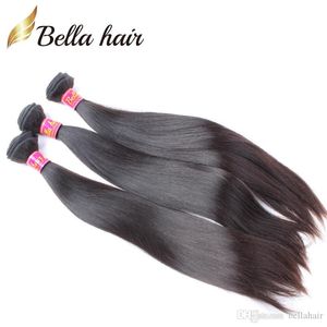 Peruvian Virgin Hair Buntlar Straight Hair Weaves 1or2or3or4pcs / Lot Human Hair Wefts Full Head Bellahair