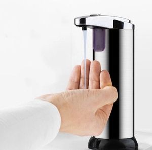 250ml Automatic Soap Dispenser Stainless Steel Touchless Handsfree IR Sensor Soap Liquid Dispenser for Bathroom Kitchen LJJK2353-1