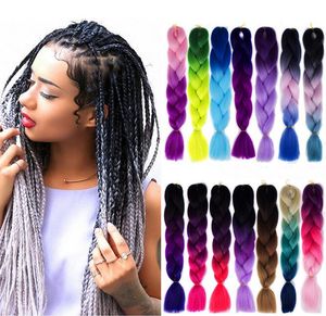 Crochet Braids Kanekalon Synthetic Hair 24 inch Jumbo Braiding Hair 100g/Pack Blonde Grey Crochet Twists Braids Hair Extensions