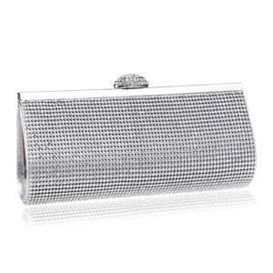 Designer-Two Side Rhinestones Women Evening Bags With Chain Shoulder Handbags Silver/gold/black Messenger Small Purse Day Clutches Bag