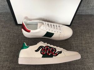 Rabatt dam mode män kvinnor casual skor läder toppkvalitet grön röd bee italy designer sneakers skor broderad svart tiger 35-46