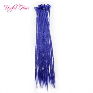 24 zoll Handmade Dreadlocks Haarverlängerungen Rosa Blau Ombre Häkeln Haar Synthetische Häkeln Geflecht Haar für Frauen Geflochtene Synthetische DreadClocs