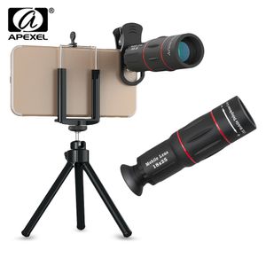 APEXEL APL-T18ZJ 18X Zoom Óptico Teleobjectiva Telescope Camera Lens com suporte do telefone Clip Tripé