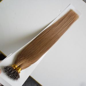 1.0g/s 100g Straight Micro Beads None Remy Nano Ring Links Human Hair Extensions 14" 18" 22" Remy Micro Beads Human Hair Extensions