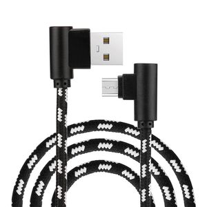 새로운 1M 마이크로 USB 충전기 동기화 데이터 케이블 듀얼 팔꿈치 90도 오른쪽 마이크로 USB 데이터 동기화 케이블 커넥터를 충전 꼰