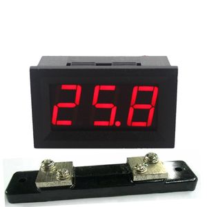 Freeshiping 4PCS LED Display Digital Ammeter DC0-50A 12V 24V 28V Amp Panel Meter Current Detector With 50A/75mV Shunt Resistor Free Shipping